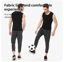 Men's four seasons tight cotton vest leisure sports fitness running teenagers round neck sleeveless T-shirt can be built inside