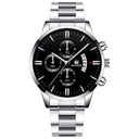 Men's Stainless Steel Calendar Quartz Watch Elegant Timepiece