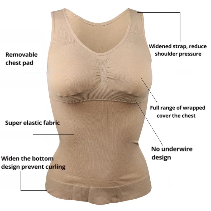 Plus Size Slimming Shaper Tank Top - Comfortable Body Shaper for Curves & Support