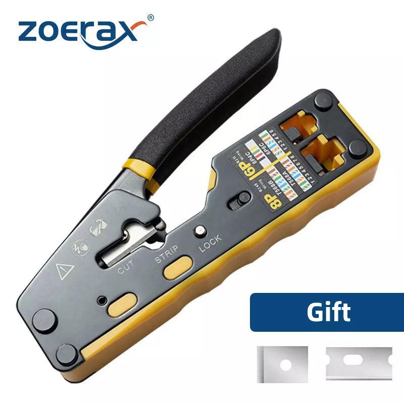 ZoeRax RJ45 Crimp Tool: Efficient Crimper & Cutter for Cat Connectors  ourlum.com Default Title  