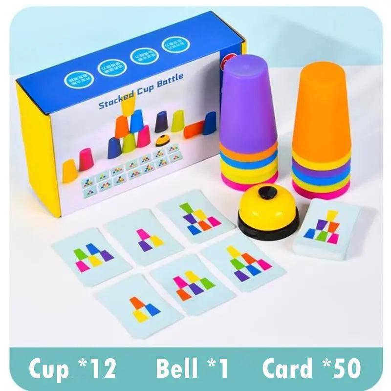 Montessori Stack Cup Game: Educational Color Logic Training Kids  ourlum.com NB24C2-Double  