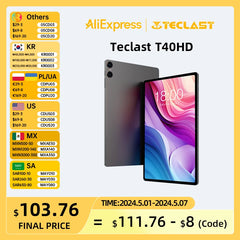 Teclast T40HD 10.4" FHD+ Tablet - 8GB RAM, 128GB Storage, Unisoc T606, Android 13, 4G LTE, Ultra-Slim Design for Ultimate Productivity and Entertainment