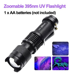 LED UV Flashlight: Portable Mini Ultraviolet Torch for Pet Urine Detection