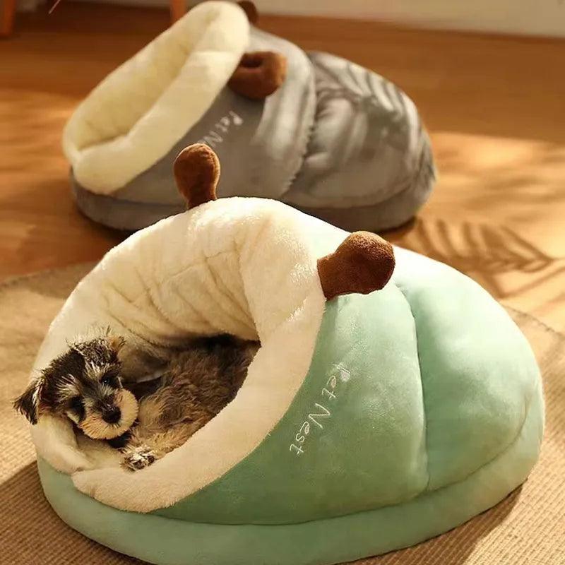 MADDEN Cozy Dog Kennel Bed: Breathable, Cute Slippers Design, Washable Pet House  ourlum.com   