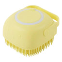 Pet Grooming Gloves: Soft Silicone Massage Brush for Dogs Cats  ourlum.com Square Yellow As the pictures 