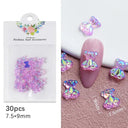 4.5g Acrylic Flower Nail Art Decoration Mixed Size White Rhinestones Silver Gem Manicure Tool Accessories For DIY Nail Design  ourlum.com 30Pc-MNX04  