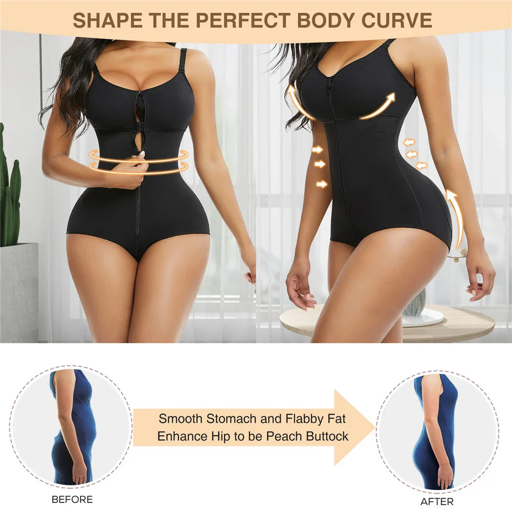 Colombian BBL Waist Trainer Bodysuit - Plus Size Shapewear & Butt Lifter