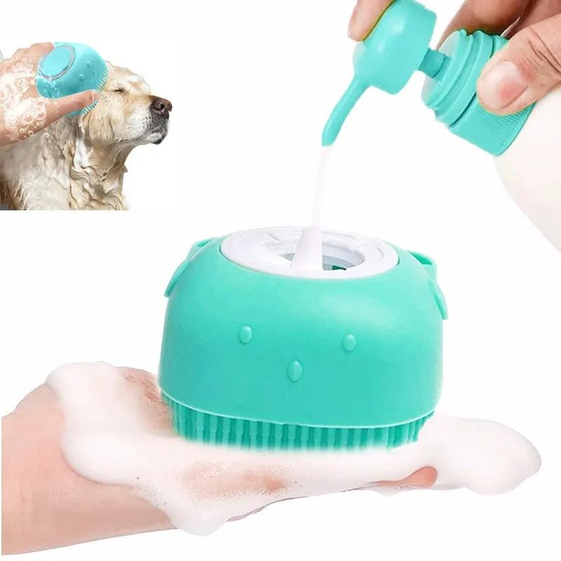 Pet Grooming Brush with Silicone Massager for Dogs and Cats  ourlum.com   