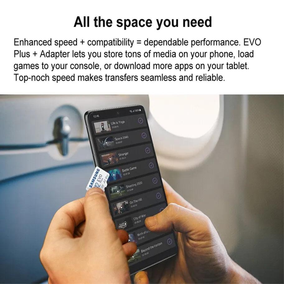 SAMSUNG EVO Plus Micro SD Memory Card: Rapid Data Transfer & 4K Video Recording  ourlum.com   