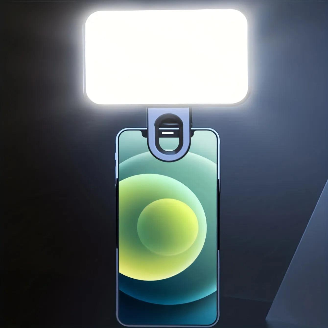 Portable Clip-On Selfie Fill Light with Adjustable Brightness - Rechargeable and Compact  ourlum.com   