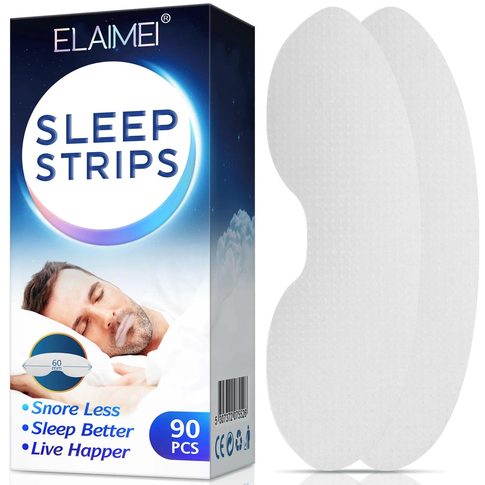 ELAIMEI Anti Snoring Sleep Strips Disposable Gentle Mouth Tape for Better Nose Breathing Reduce Mouth Dryness Sore Throat  ourlum.com   