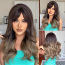 Blonde Wavy Synthetic Hair Wig with Bangs - Natural Beauty and Comfort  ourlum.com LC226-3  