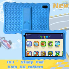 10.1-inch HD Android Education Tablet for Kids with Eye Protection, 64GB Storage, WiFi, Dual Cameras, and Montessori Learning