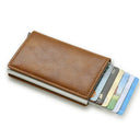 DIENQI Carbon RFID Wallet Male Mini Slim Money Card Holder