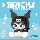 Hello Kitty Decorative Building Block Set with Kuromi and My Melody - Sanrio Anime Figure Toy for Kids and Adults  ourlum.com Kuromi 396PCS NO BOX 