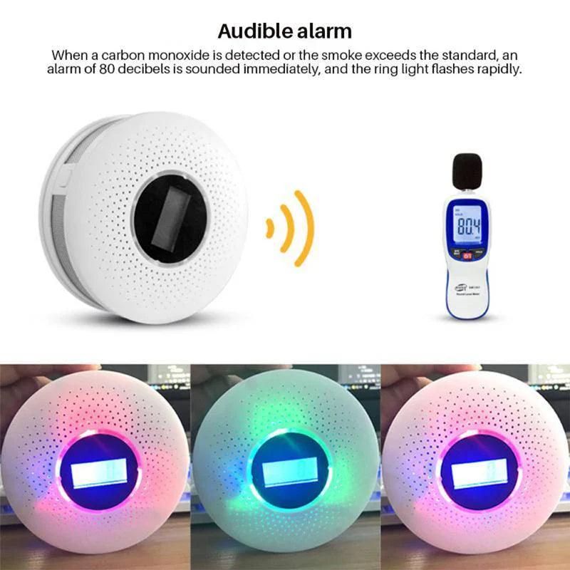 Poisoning Smoke & CO Detector: Dual Alert System with Multi-Colored LED  ourlum.com   