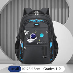 Astronaut-Themed Kids Backpack for School - Waterproof Children's Book Bag for Boys