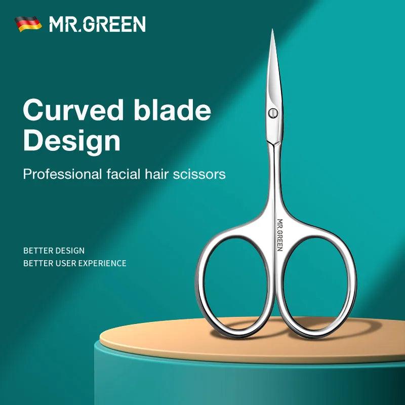 MR.GREEN Eyebrow Scissors Curved Blade Cuticle Scissors Professional Stainless Steel Manicure Trimmer Hair Remover Tool  ourlum.com   