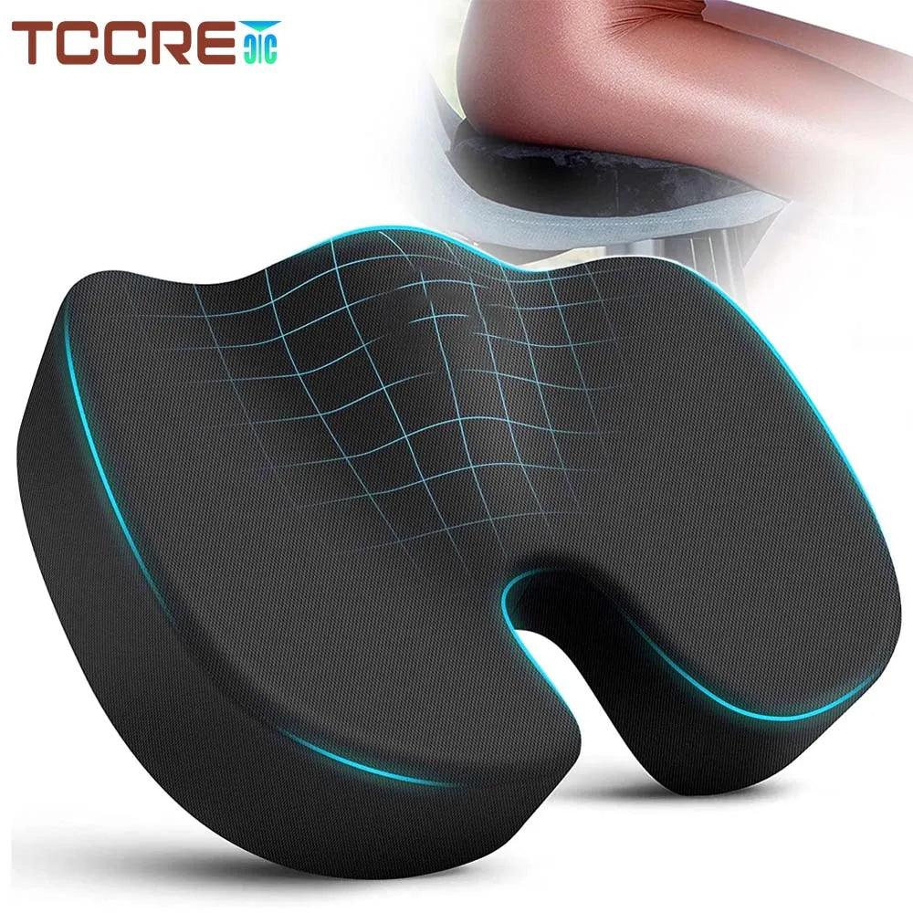 Ergonomic Memory Foam Coccyx Seat Cushion for Hip Support and Pain Relief  ourlum.com   