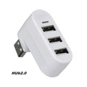 USB Hub Adapter: High-Speed Connectivity with Rotating Design  ourlum.com White 2.0  