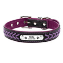 Personalized Leather Dog Collar with Custom Engraving - Adjustable for Small to Large Breeds  ourlum.com Purple XS(8.1-11in) 