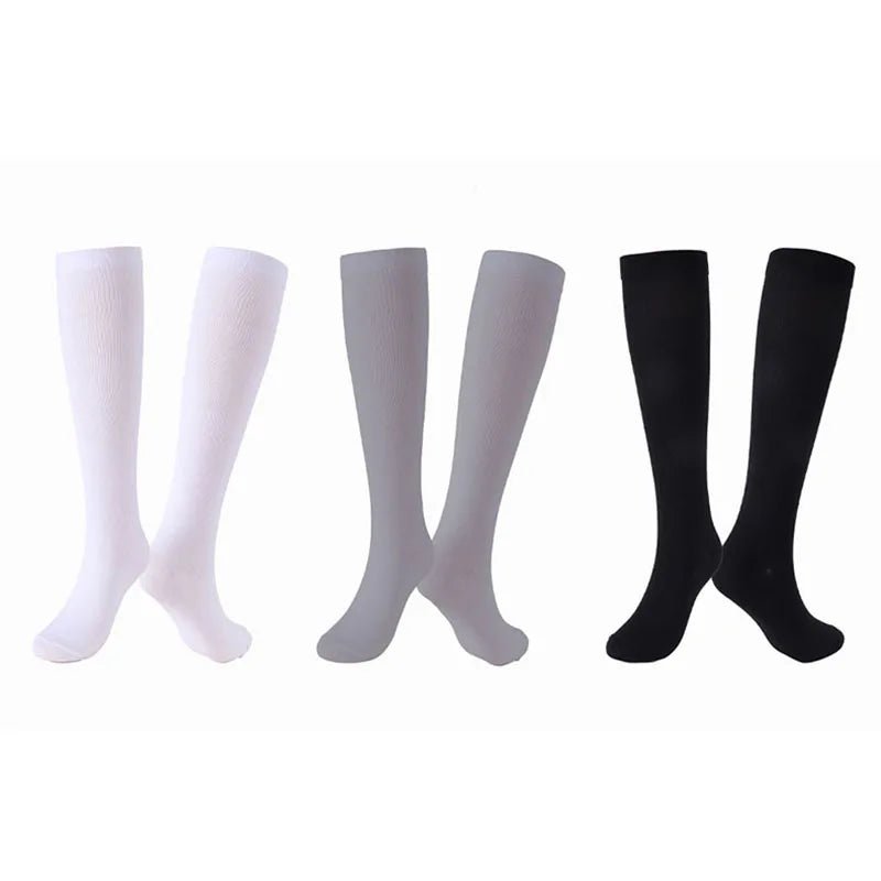 1 Pair Soild Color Compression Stockings Ankle Sock Black White Tube Socks Academic Style Lolita JK Girls Warm Knee Socks