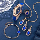 6PCS Women's Luxury Quartz Watch Set: Glamorous Rhinestone Design  ourlum.com   