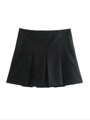 Vintage Dark Grey Mini Skirt Stylish Retro Fashion Piece