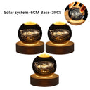 USB LED night light, Galaxy Crystal Ball lamp, 3D planet moon lamp, home decoration  ourlum.com A-Milky Way-3PCS  