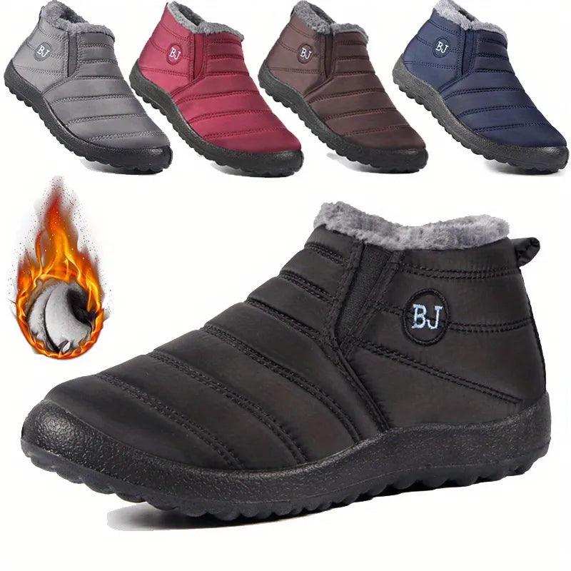 Women's Insulated Waterproof Snow Boots, Stylish Low Top Winter Hiking Shoes  ourlum.com   
