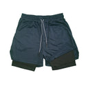 Ultimate Men's Double Layer Fitness Shorts - Ideal for Gym, Beach, Pool, and Summer Activities  ourlum.com Navy blue M 