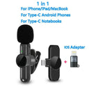 Pro Wireless Lavalier Mic: Premium Audio Recording Experience  ourlum.com 1in1TypeC-iOS Adaptr  