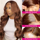 Chocolate Brown Body Wave Lace Front Wig Premium Remy Hair