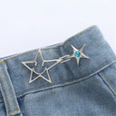 Waist Tightening Bowknot Button Adjusters Set for Pants and Skirts - Stylish and Convenient  ourlum.com star-silvery-C  