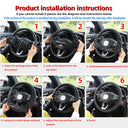 PU Leather Embossed Steering Wheel Cover for 14.5-15 Inches