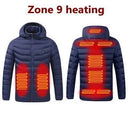 Heated Jacket USB Intelligent Dual Control 9-19 Zone Warm