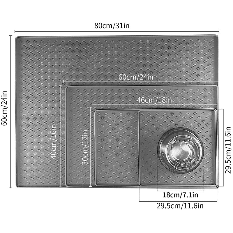 Pet Waterproof Silicone Feeding Mat: Easy Clean, Floor Protection, Health Guard  ourlum.com   