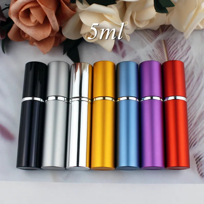 1PC 5ml 10ml Portable Mini Perfume Glass Bottle Travel Aluminum Spray Atomizer Empty Metal Parfume Atomiser Sprayer  ourlum.com   