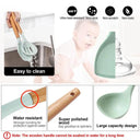 Eco-Friendly Silicone Kitchen Utensils Set with Wooden Handles