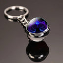 Zodiac Glass Ball Constellation Keychain - Unique Astrology Design  ourlum.com Libra luminous  