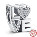 Crown Flowers Heart Silver Bead Charm Elegant Pandora Accessory