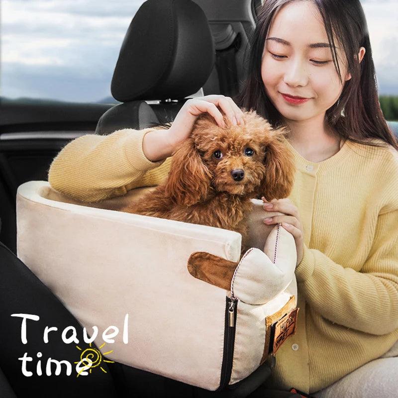 Pet Travel Bed with Central Control Safety for Small Dogs - Car Seat Protector & Carrier  ourlum.com   