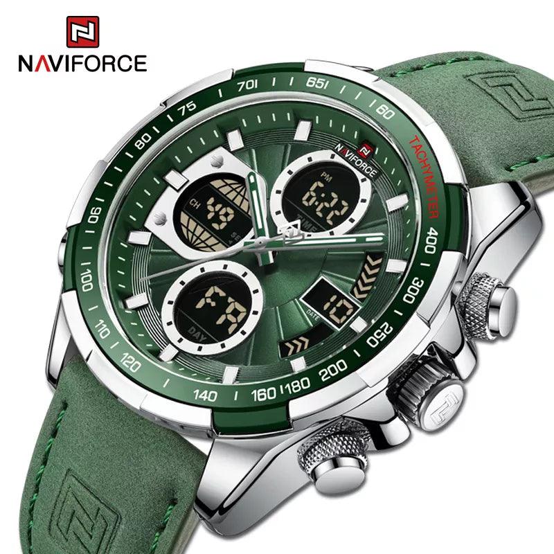 Luxury NAVIFORCE Men's Fashion Military Chronograph Watch with Quartz Movement and LED Display  ourlum.com   