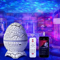 Dinosaur Egg Galaxy Projector: Immersive Starlight & Sound Show - Remote Control Glow for Any Room
