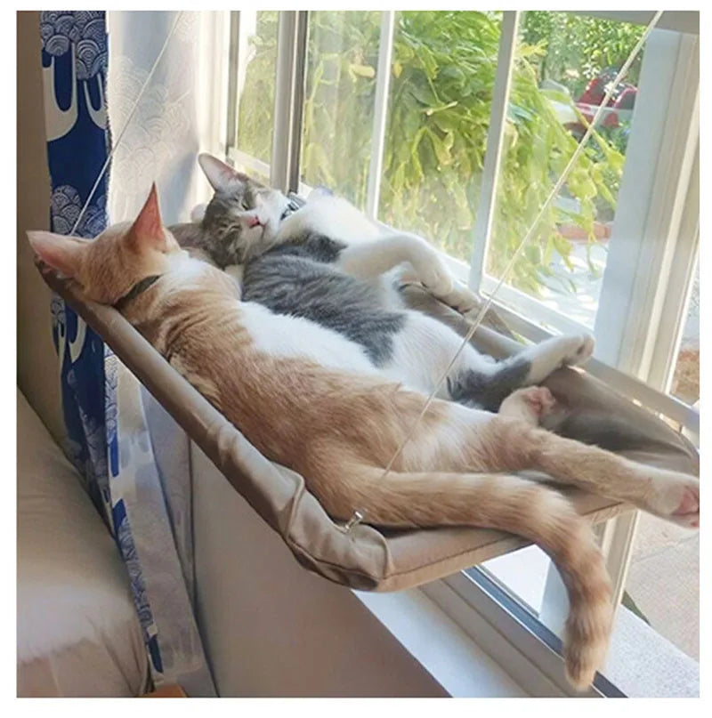 Cat Hammock Bed: Sunny Window Seat Kitten Climbing Frame - Sturdy, Easy Install & Secure  ourlum.com   