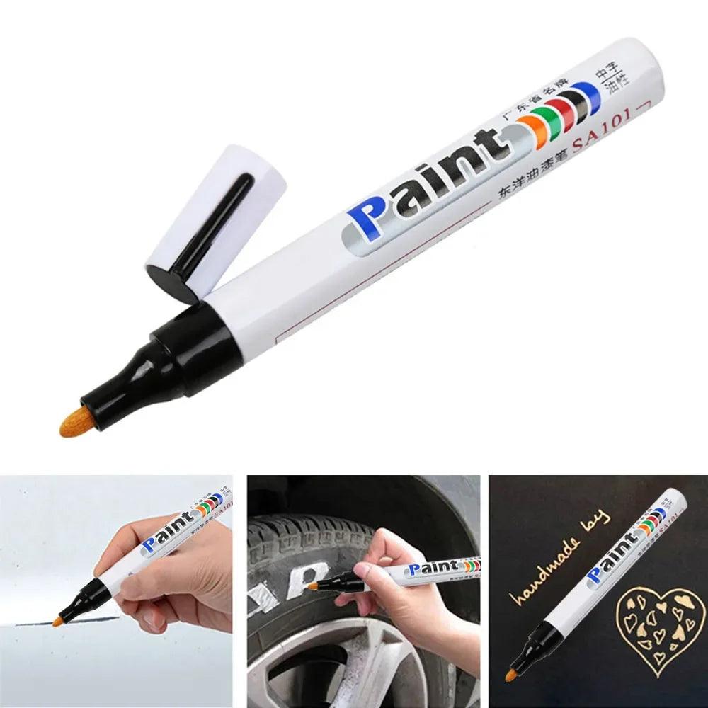 White Waterproof Automotive Tire Marker Pen - Precision Touch-Up Tool for Cars  ourlum.com   