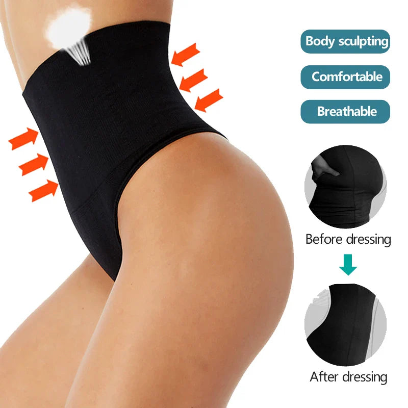 High Waist Thong Shaper for Tummy Control & Butt Lift - Slimming Shapewear