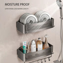 Vacuum Suction Cup Bathroom Shelf Wall Mounted Aluminum Organizer