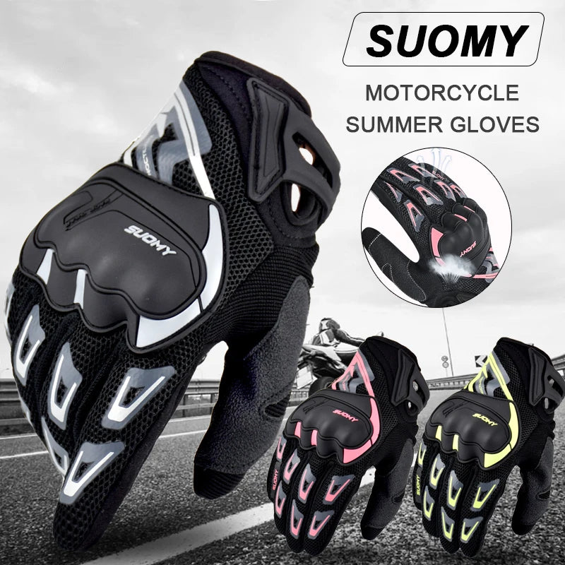 Suomy Motorcycle Gloves Summer Mesh Breathable Moto Gloves Men Women Touch Screen Motocross Gloves Touch Screen Cycling Gloves