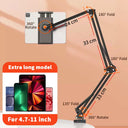 Tablet Holder for Bed with 90cm Metal Arm 360 Rotating Stand